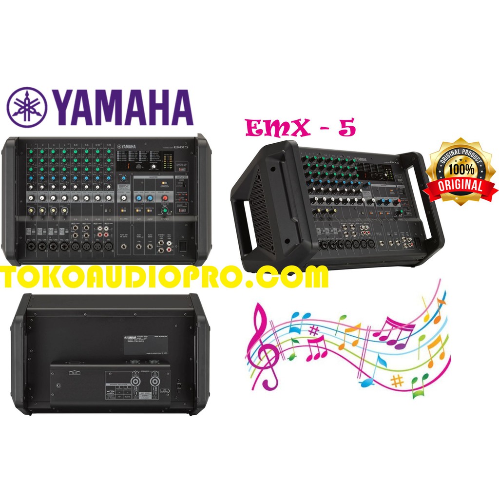 Jual Yamaha EMX5 12 Input Powered Mixer with Dual 630 Watt Amp emx5