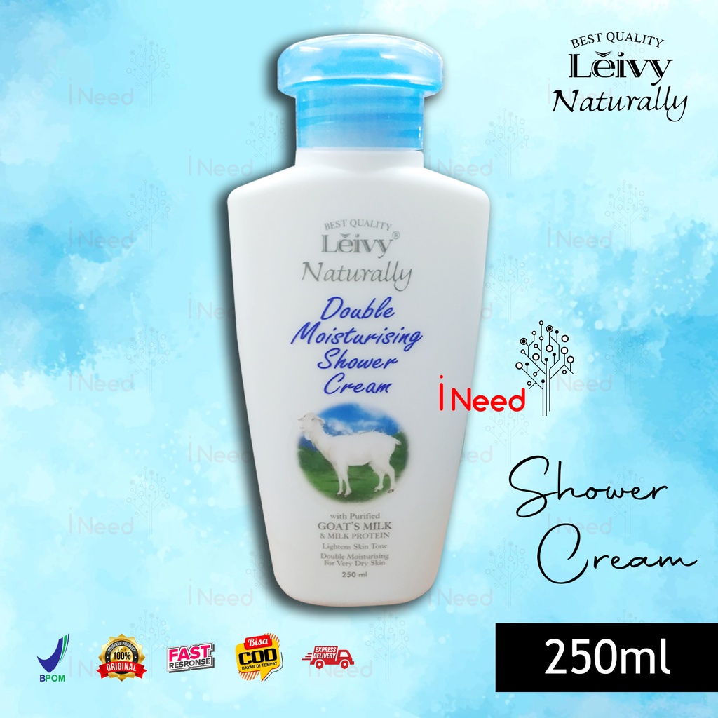 Jual (INEED) Leivy Shower Cream Goats Milk 250ml BOTOL Shopee Indonesia