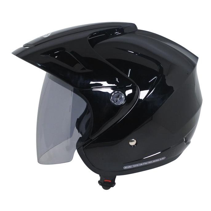 Jual Cargloss CX Helm Half Face - Deep Black | Shopee Indonesia