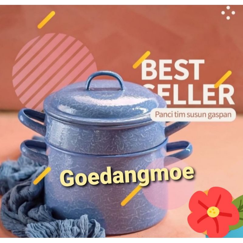 Jual PANCI TIM / KUKUS SUSUN 2 ENAMEL (TAHAN ASAM) / PANCI STEAMER