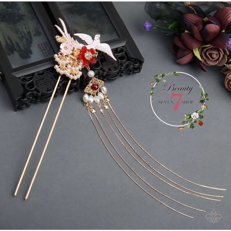 Jual Tusuk Konde Red Swallow Sangjit Hairpin Hairpiece Asesoris Rambut ...