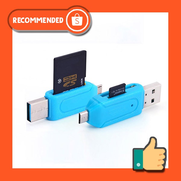 Jual OTG Smart Card Reader 2.0 Hub Micro USB Flashdisk TF + Micro SD ...
