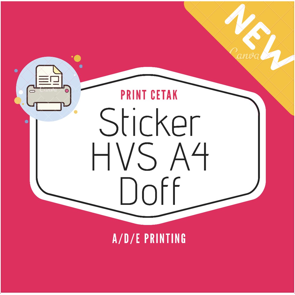 Jual Print Cetak Sticker HVS A4 Doff Termurah minimal order 5 lembar ...