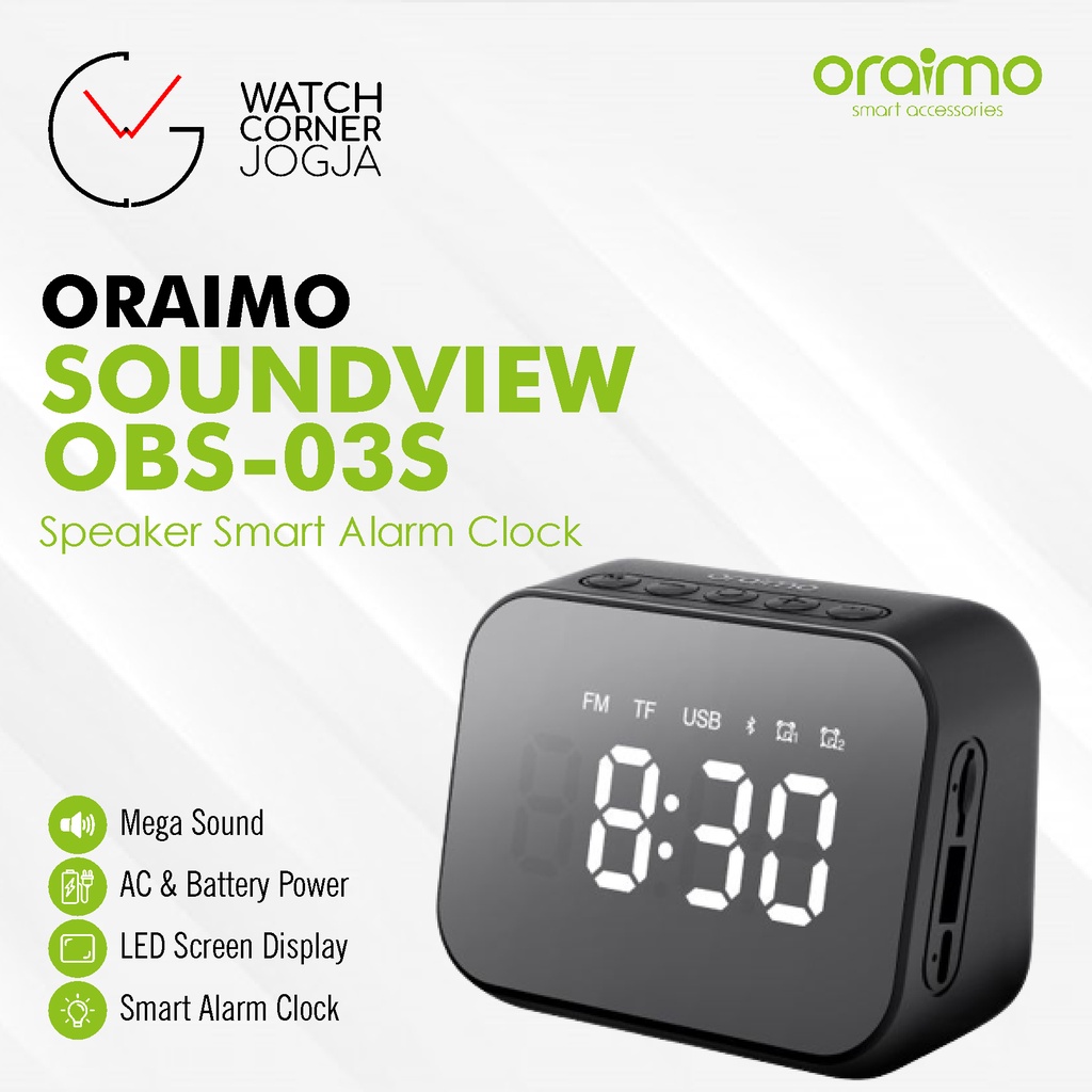 Jual Oraimo Obs 03s Soundview Wireless Bluetooth Speaker Smart Alarm