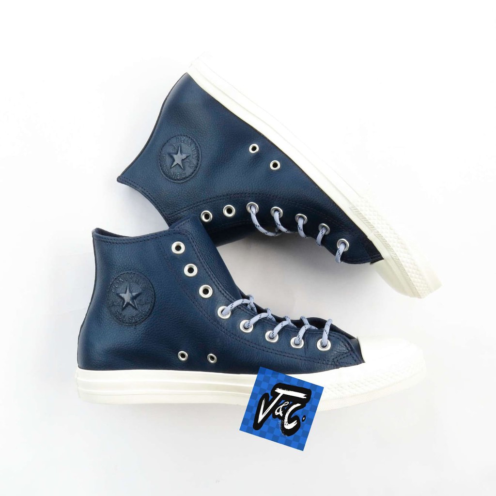 Jual Sepatu Converse Chuck Taylor All Star Limo Leather High Navy