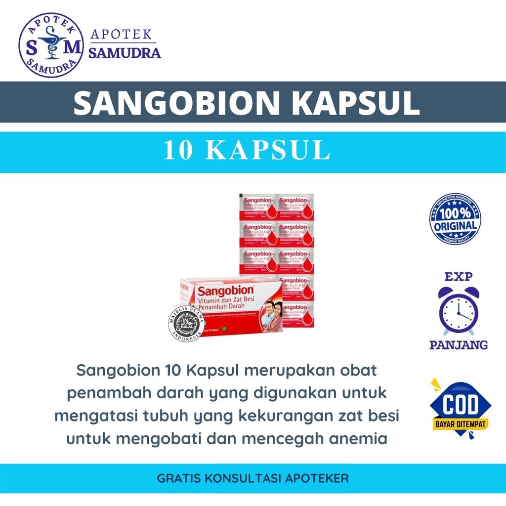 Jual SANGOBION Capsul - Strip Isi 10 Kapsul,( Obat Anemia, Obat ...