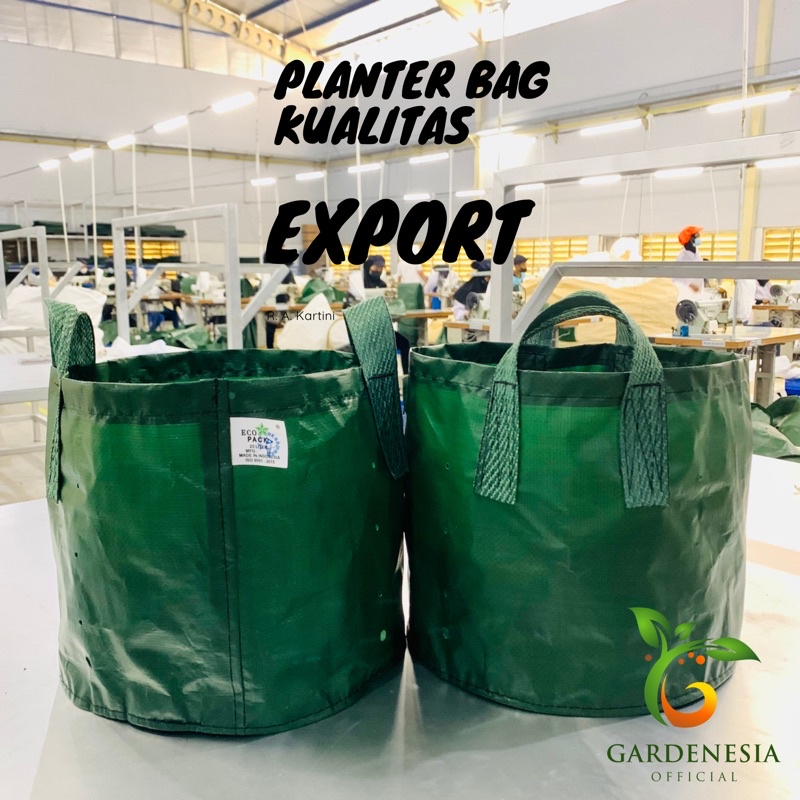 Planter Bag Eco Pack Size 11 20 35 50 75 Liter Green HDPE Original Kualitas Ekspor Pot Jumbo Media Tanam Tabulampot Tas Tanaman Ringan Praktis Dilipat Awet Tahan Lama