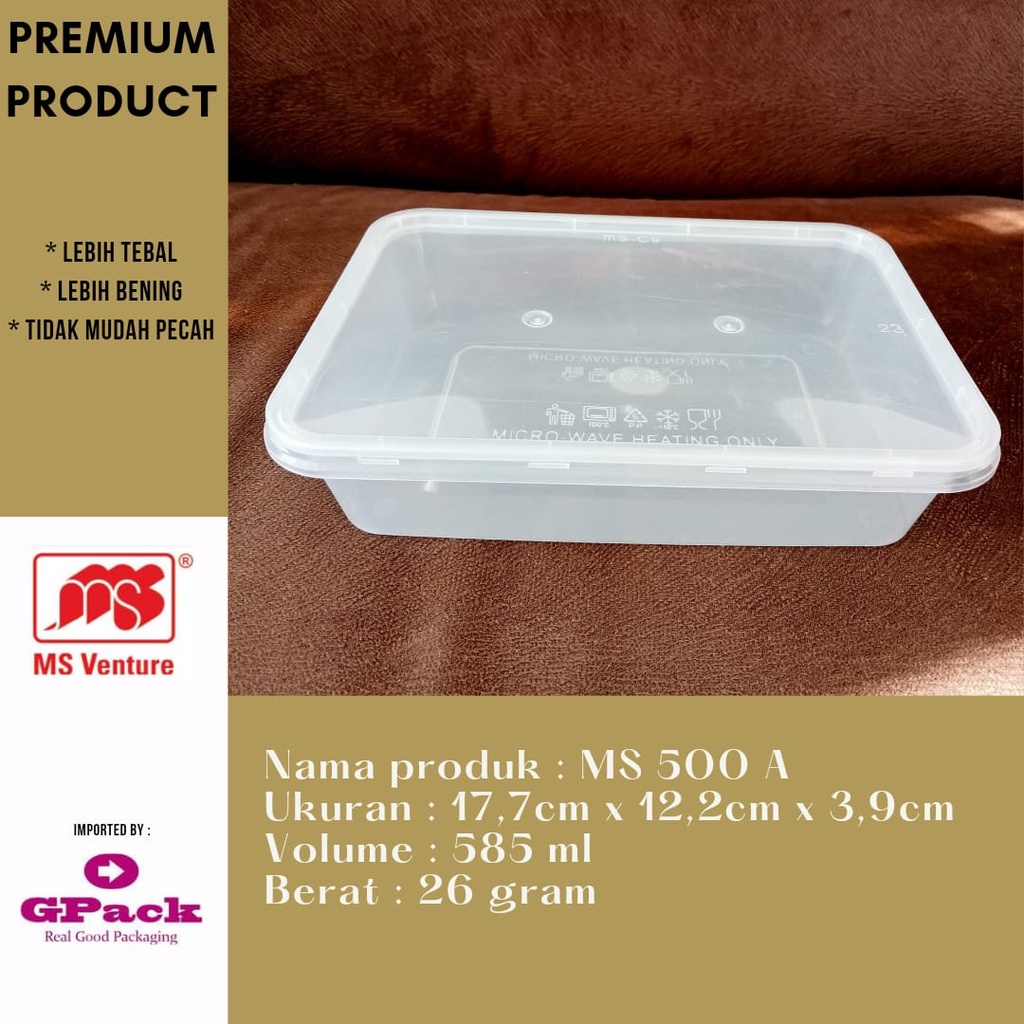 Jual Thinwall Rectangle 500ml Persegi Panjang 500ml Food Container Ms