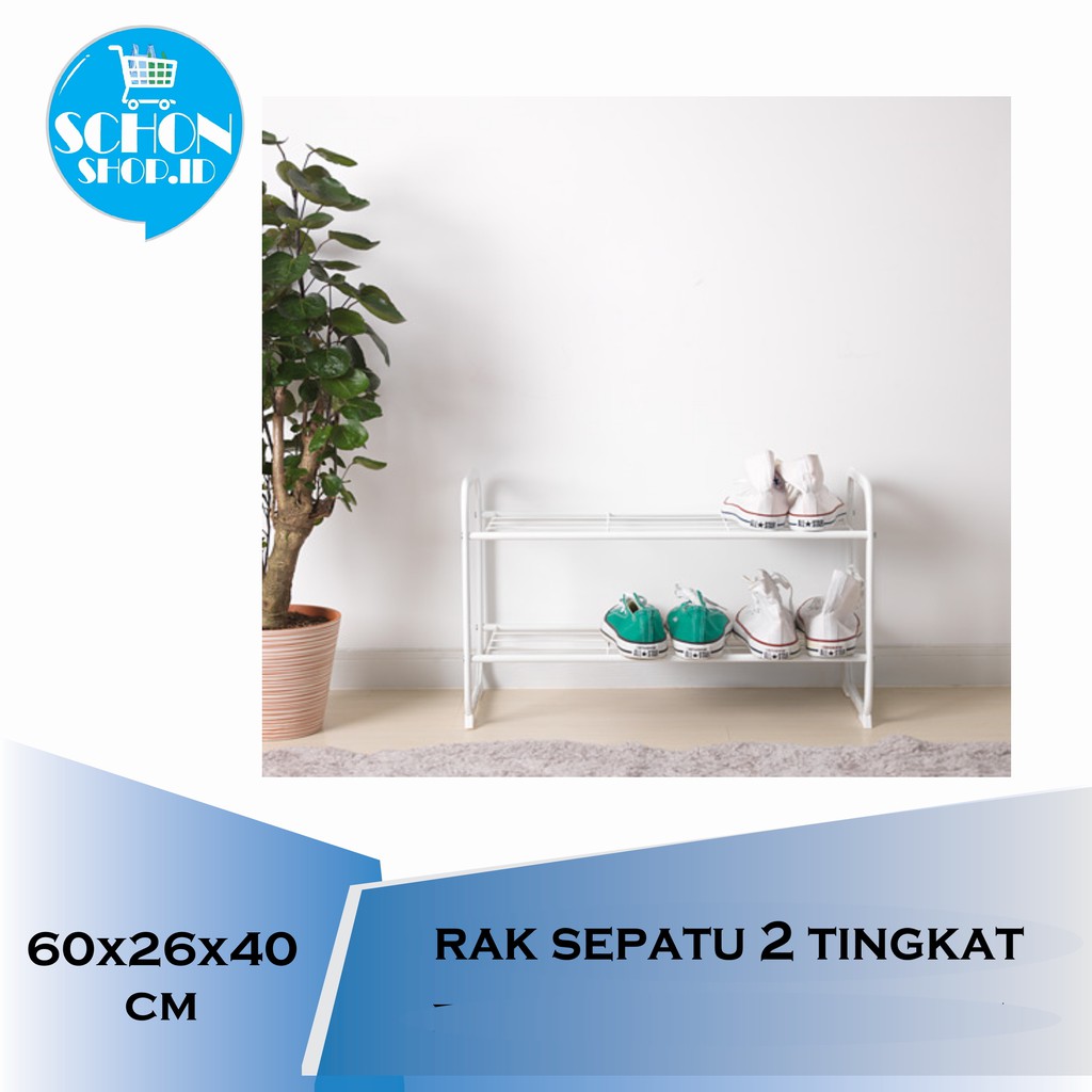 Jual Rak Sepatu 2 Tingkat Tempat Sepatu Sandal 2 Susun Rangka Besi ...