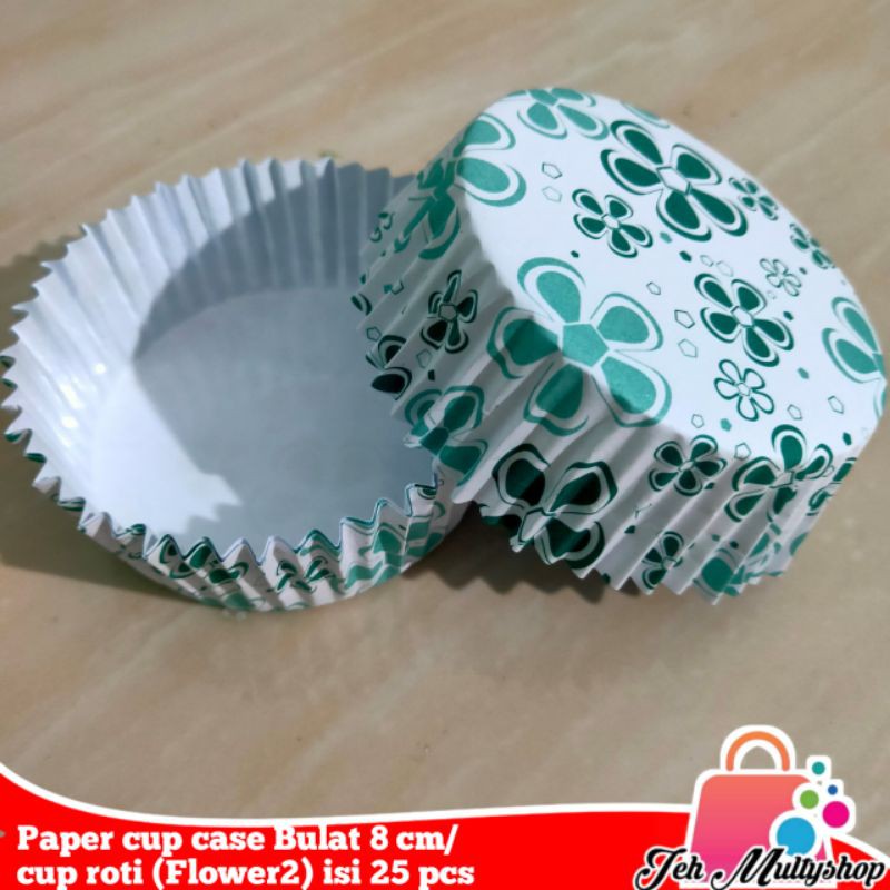 Jual Paper cup case Bulat 8 cm/cup roti (Flower2) isi 25 pcs | Shopee ...