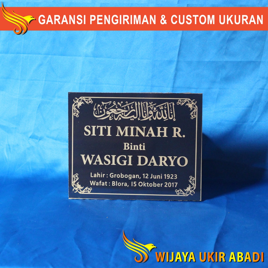 Jual Nama Batu Nisan Makam Ukiran Granit Hitam Maesan Nissan Kuburan L43 Shopee Indonesia 0565