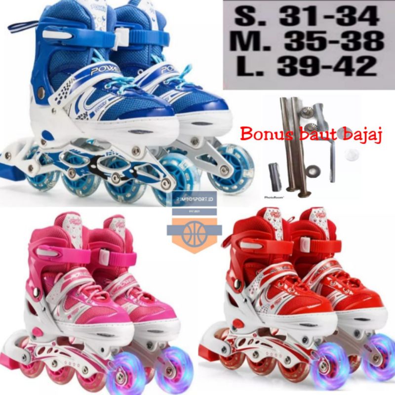 Jual Sepatu Roda Power Superb / Inline Skate Power Free Baut Bajaj ...