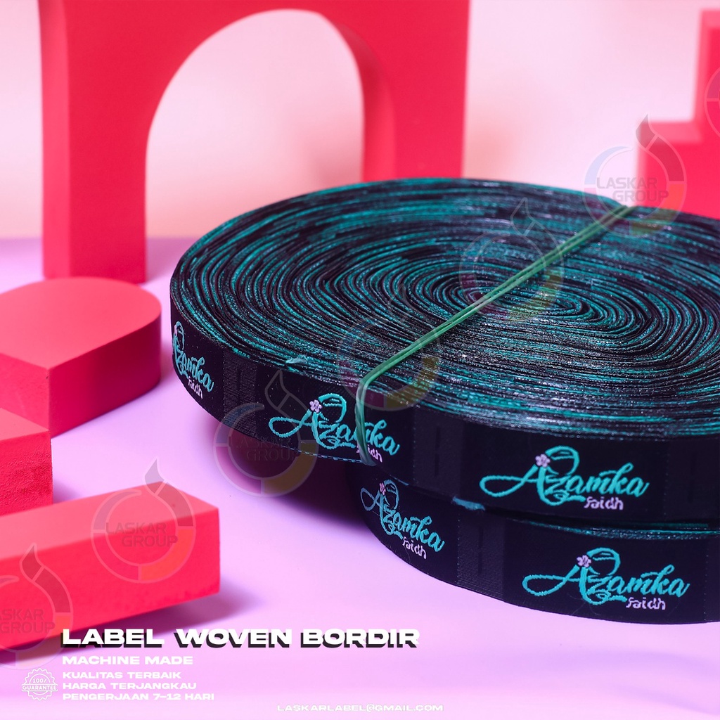 Jual label woven 2,5x5 / woven bordir / woven damas / label baju ...