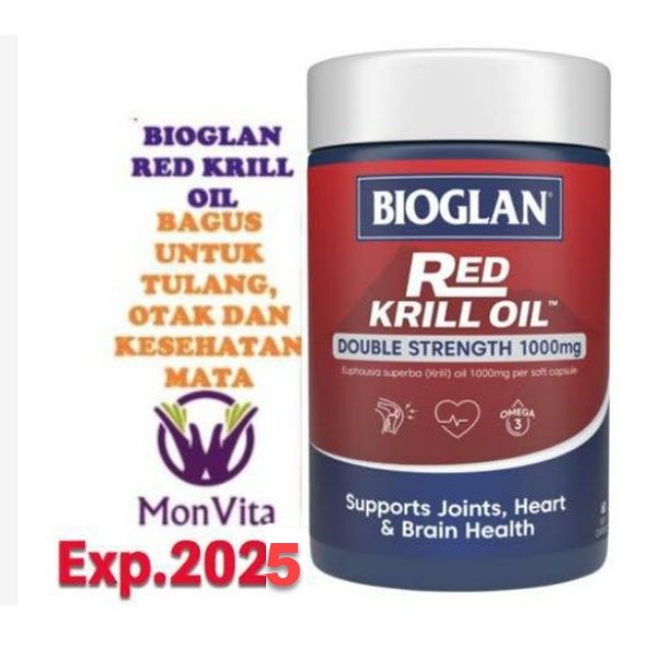 Jual Bioglan Red Krill Oil Double Strength 1000mg 60 kapsul Shopee
