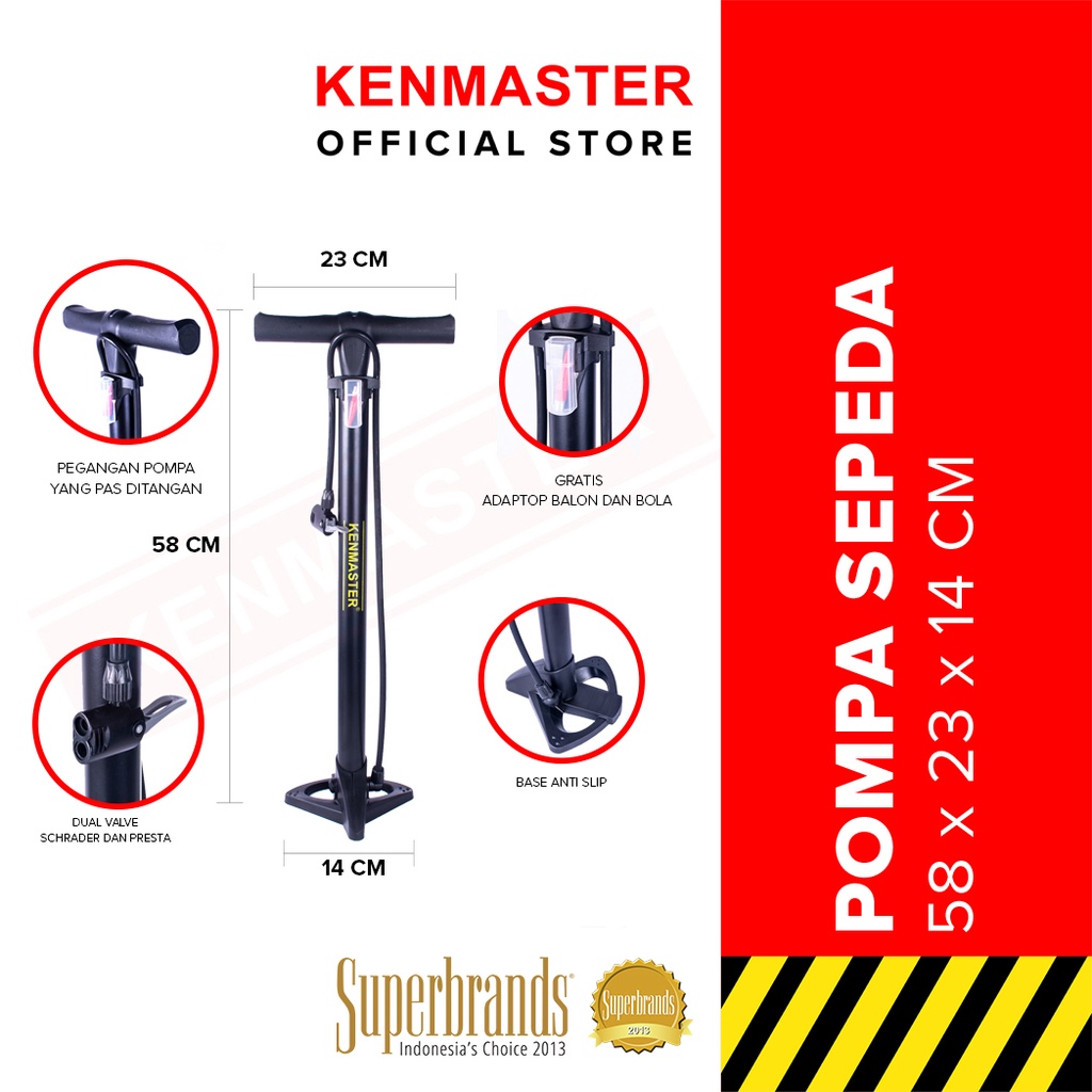 Jual Kenmaster Pompa Sepeda / Pompa Motor KM-5435 - Besi Serbaguna ...