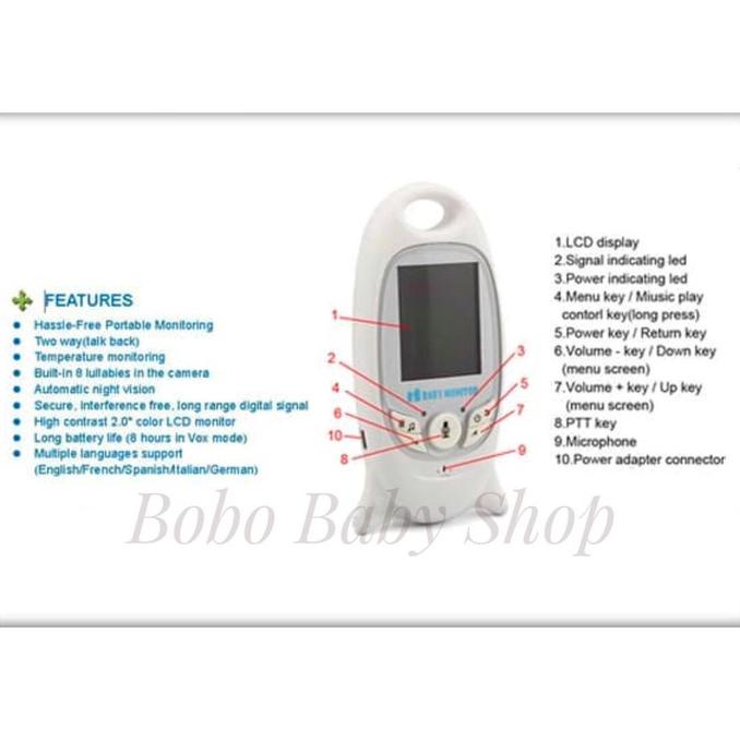 Jual NEW Color Video Baby Monitor VB601 Night Vision 2.0 Inch - 2 Way ...