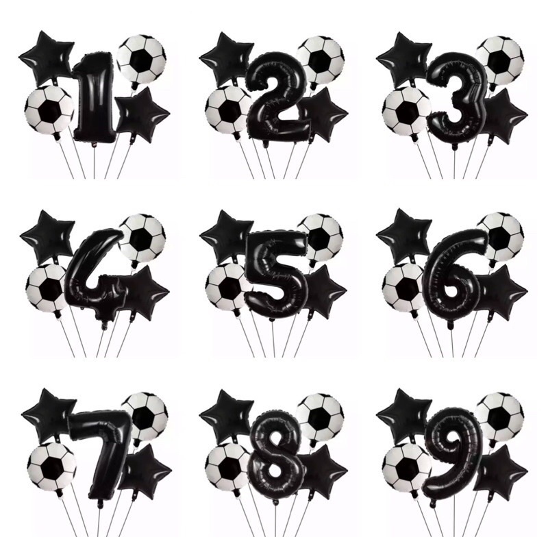 Jual Paket Set Balon Angka Jumbo Tema Bola Isi Pcs Shopee Indonesia