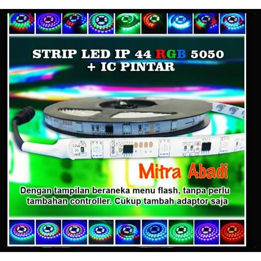 Jual LED Strip Running SMD 5050 RGB + IC Pintar IP44 Waterproof ...