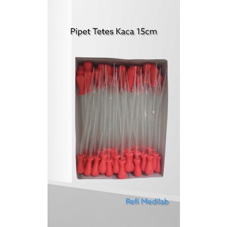 Jual Pipet Tetes Kaca Panjang Cm Karet Merah Isi Box Shopee