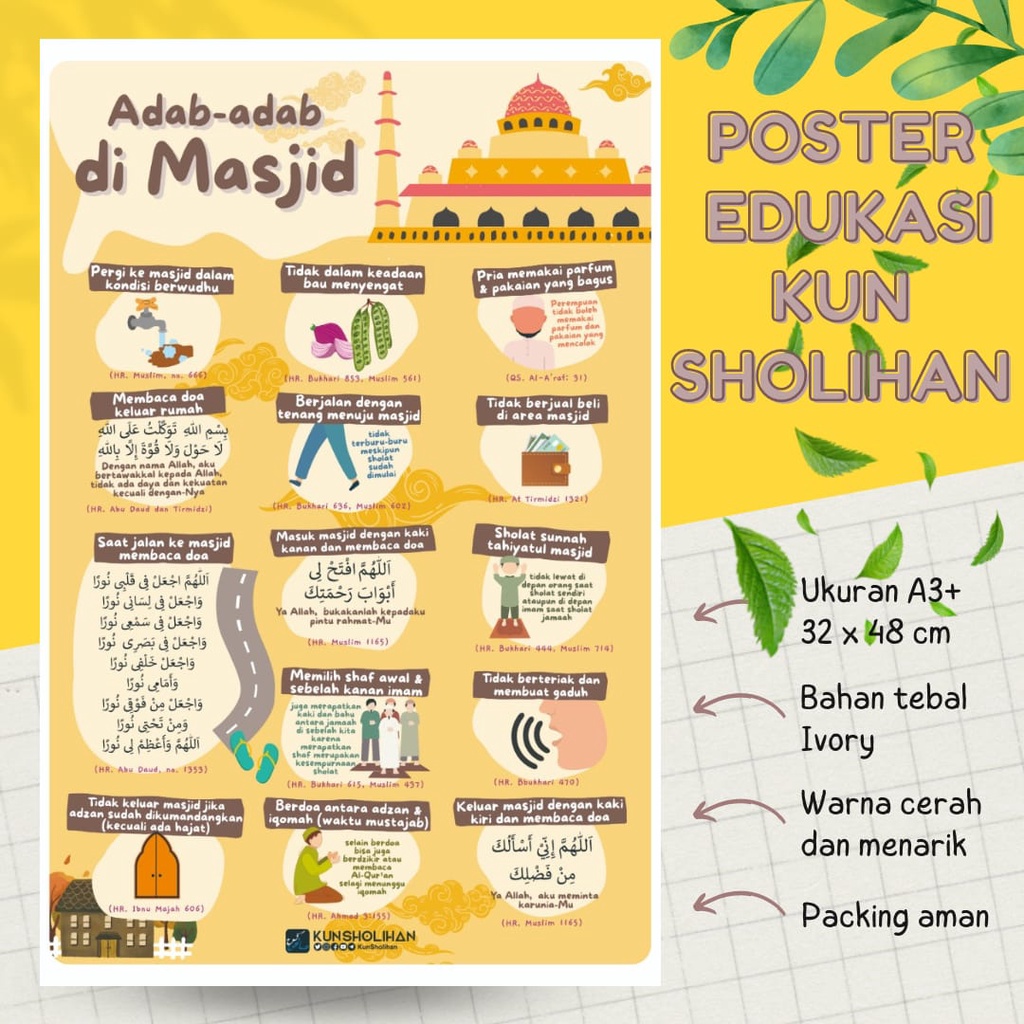 Jual Poster Adab Di Masjid Kun Sholihan | Shopee Indonesia