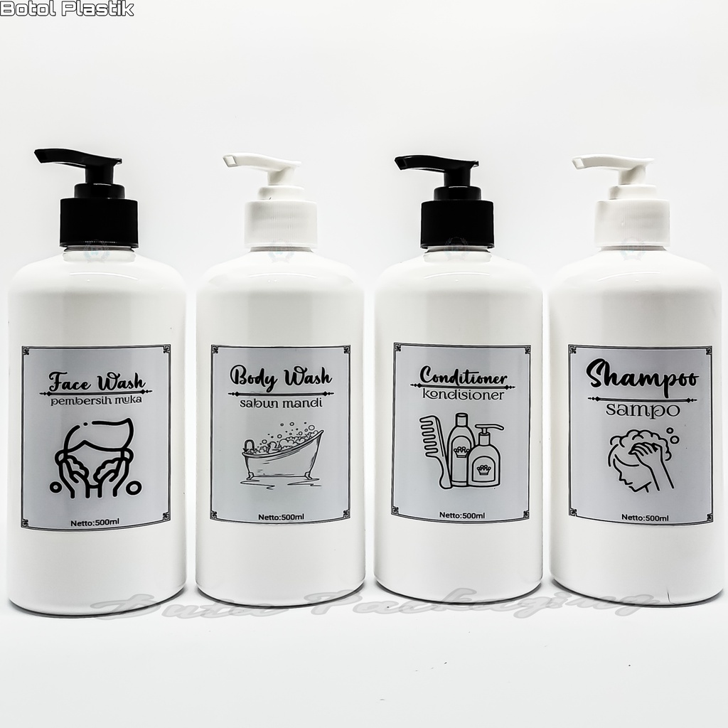 Jual botol sabun refill pump cair label stiker aesthetic isi ulang ...