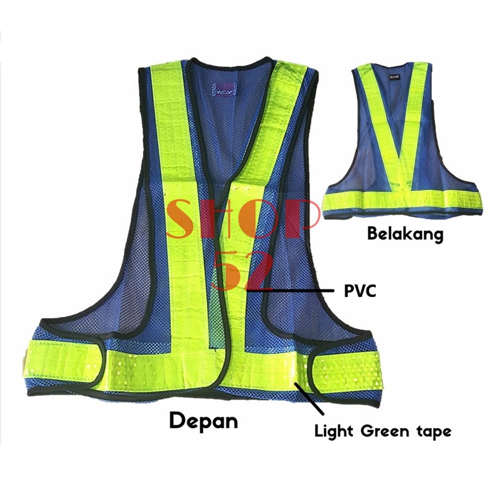 Jual Rompi Proyek Safety Vest Jaring V Scotlight Skotlet Scotchlite PVC ...