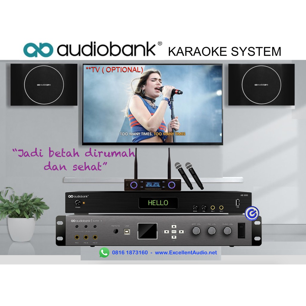 Jual Paket Karaoke Audiobank Ab3000 Aks200 Alpha X Wmx177 Karaoke Rumah