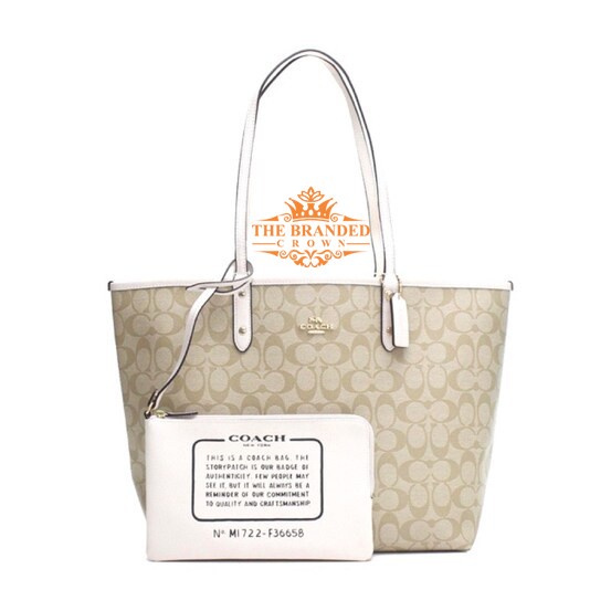 Coach reversible tote on sale white