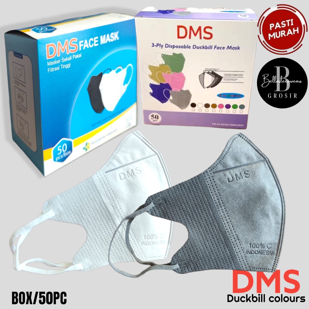 Jual DB DMS CARE EMBOS FACE MASK - MASKER DUCKBILL 3PLY DMS CARE FACE ...