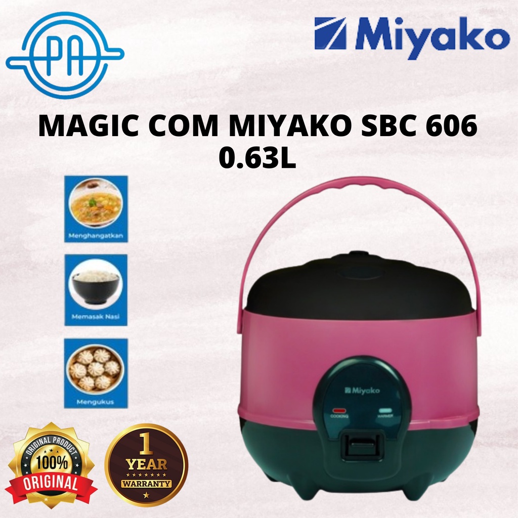 Jual Magic Com Rice Cooker Miyako MCM606B SBC MCM606 MCM 606 0.6L Pink ...