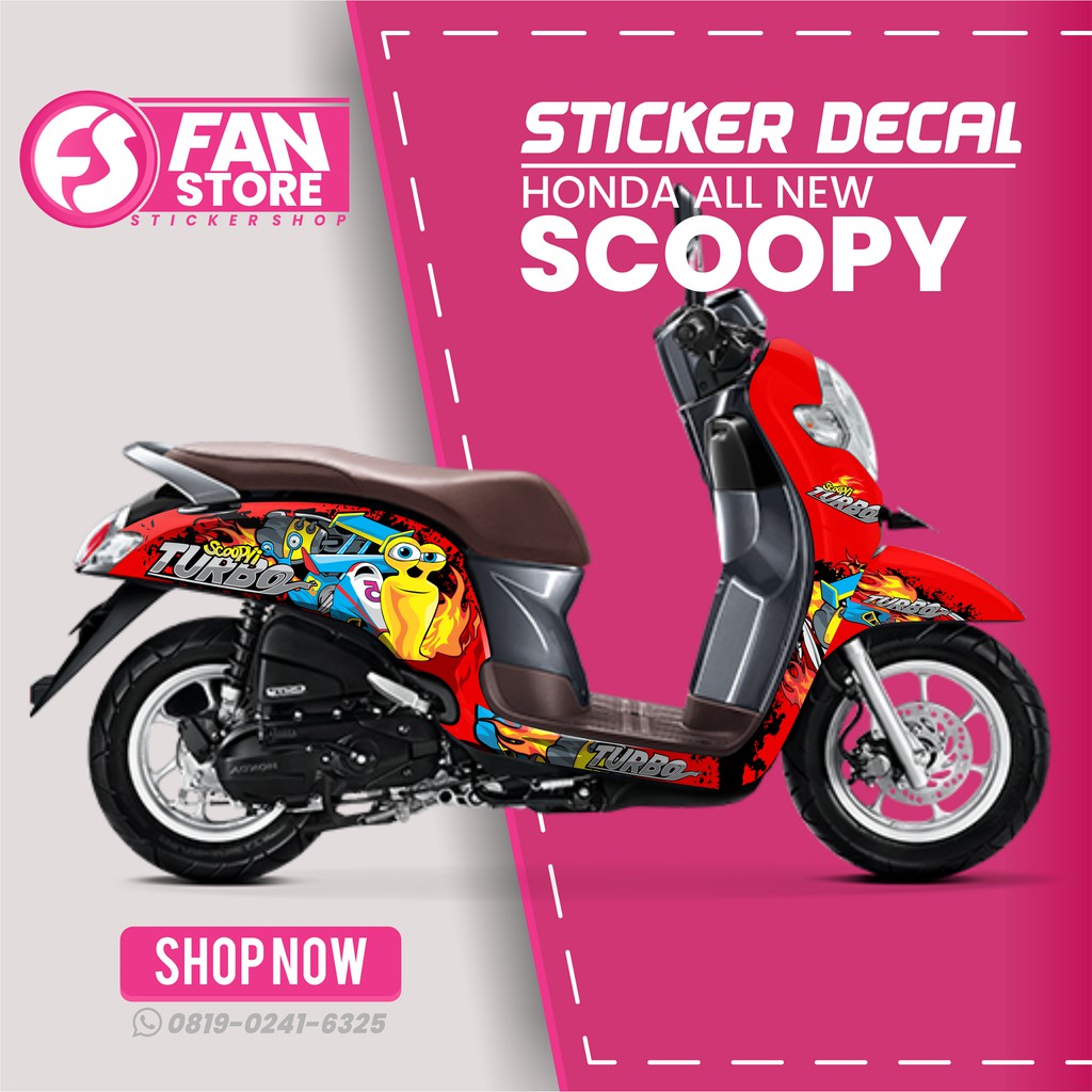 Jual Sticker Decal Honda Scoopy New Full Body - SNAIL TURBO RED ...