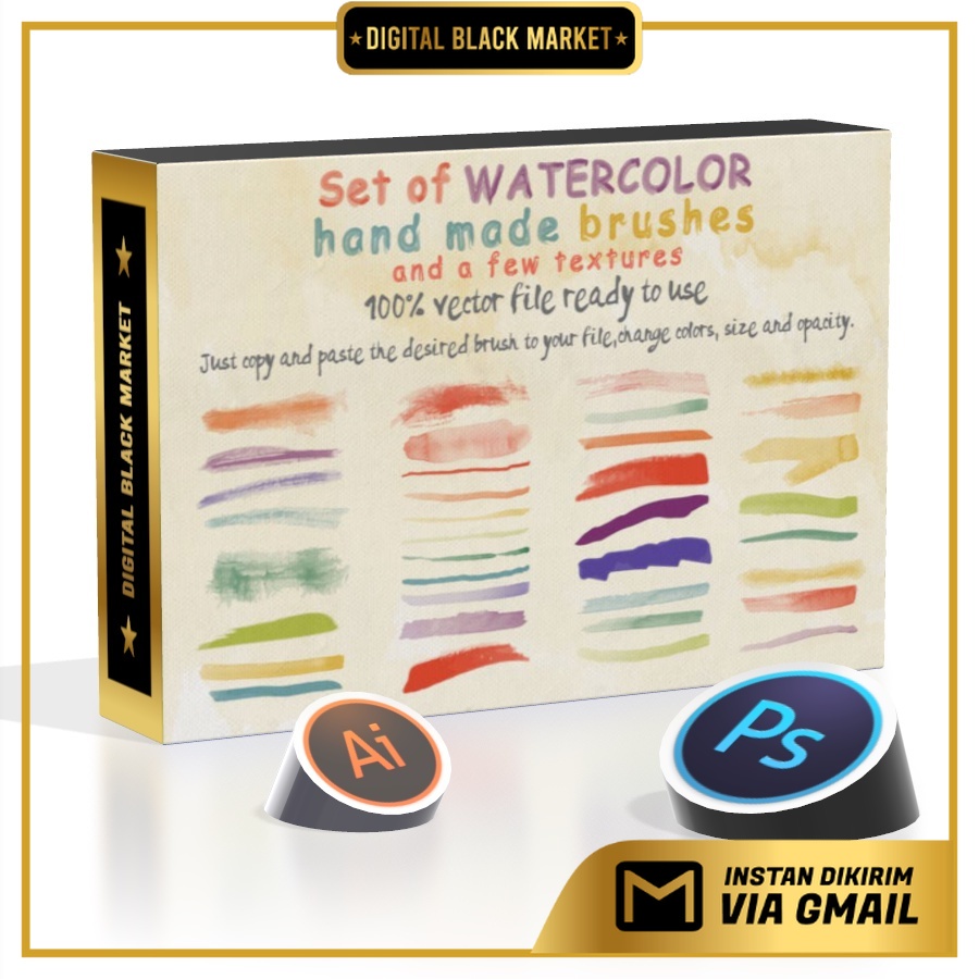 Jual Set Of Watercolor Brushes And Textures | Shopee Indonesia