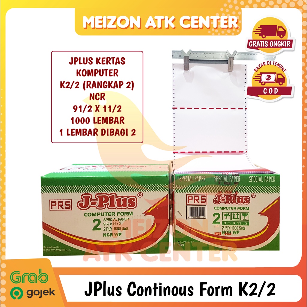 Jual JPLUS Continous Form 91/2 x 11 2 PLY/2 (K2/2 JPLUS) NCR Kertas ...