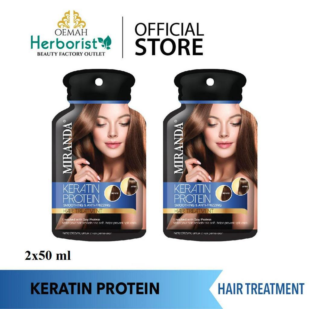 Jual Miranda Keratin Protein Hair Treatment (Perawatan Rambut) 50ml x 2 ...