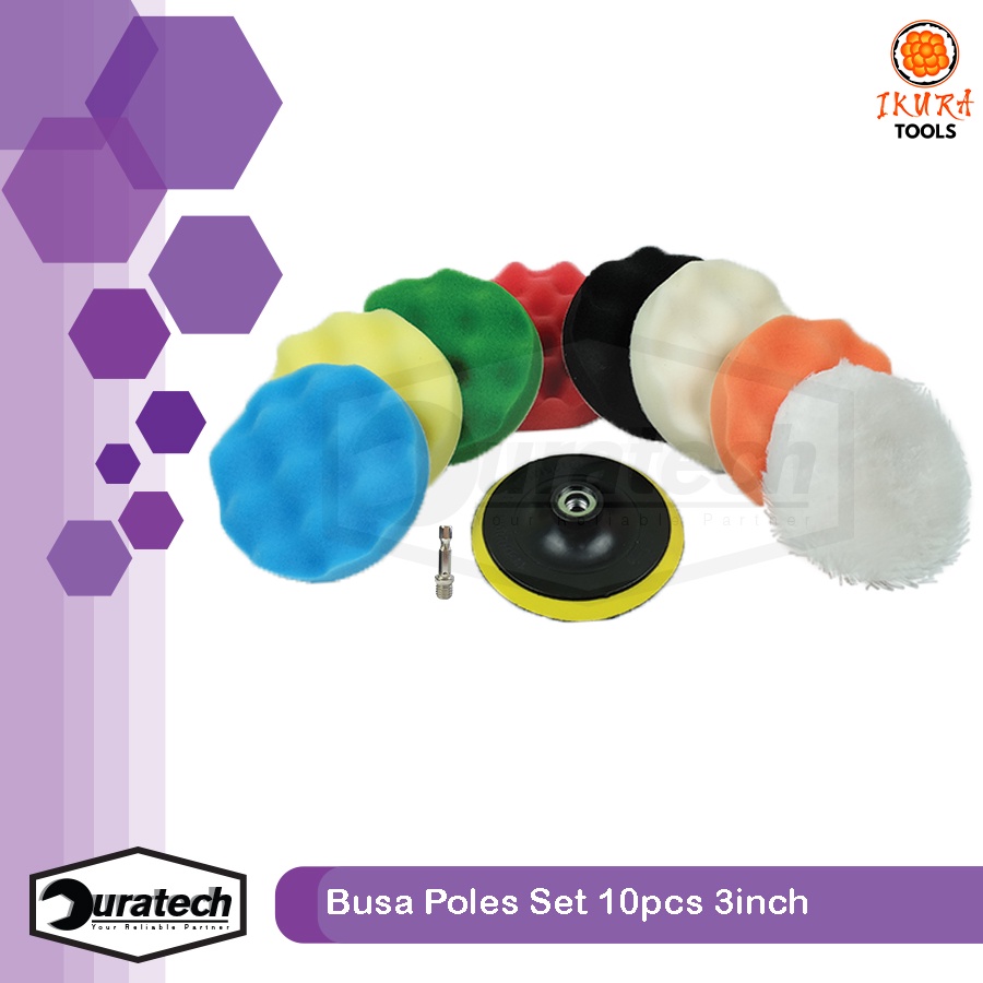 Jual Busa poles set 10pcs dan 12pcs 3 inch / Polishing set sponge wool ...