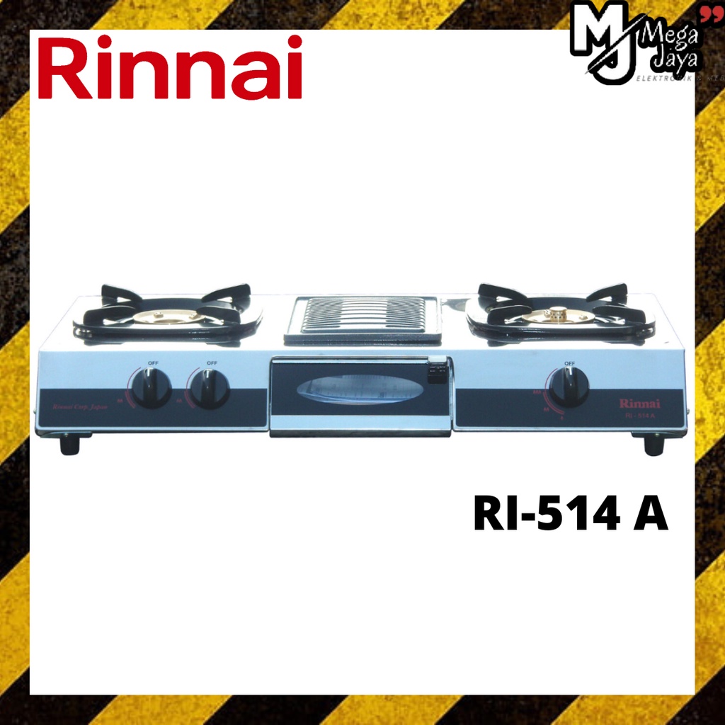 Jual KOMPOR GAS RINNAI RI-514 A / RINNAI 514 A / KOMPOR GAS DUA TUNGKU ...