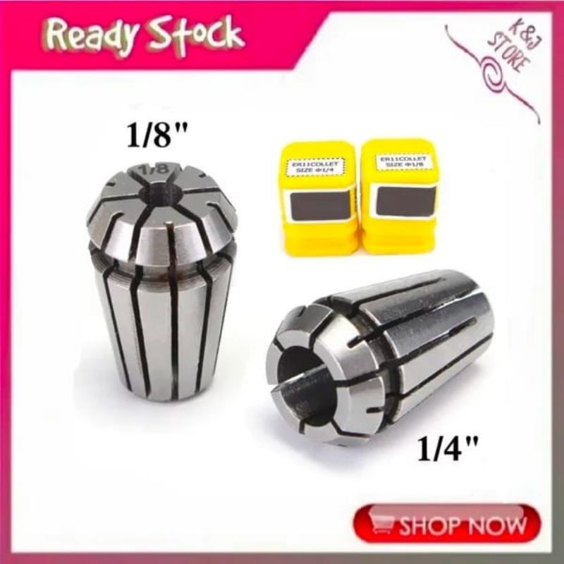 Jual Set 2 Pcs ER11 Spring Collet Chuck Router CNC PCB End Mill Spindle ...