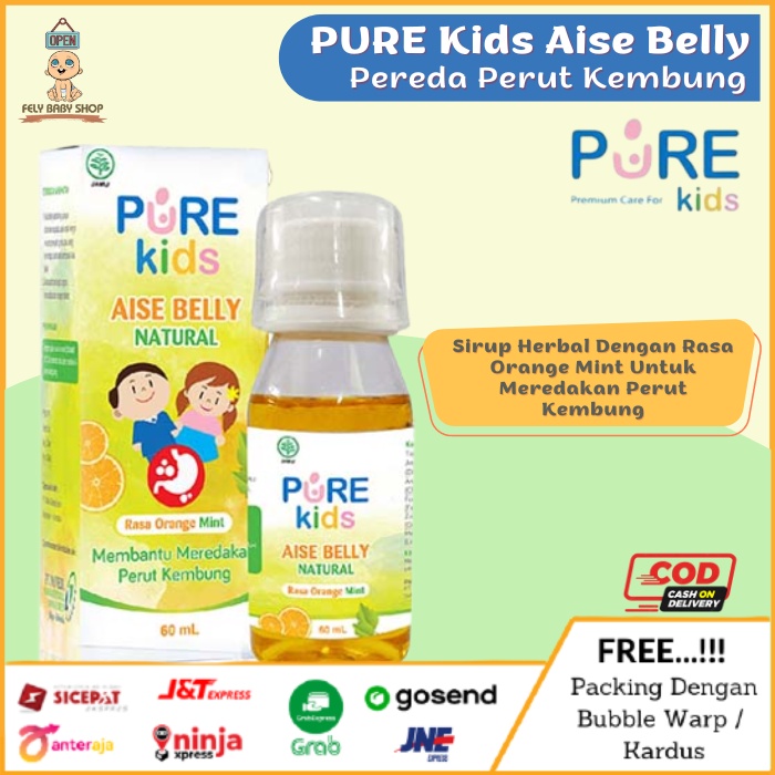 Jual Pure Kids Aise Belly Natural Rasa Orange Mint 60ml | Shopee Indonesia