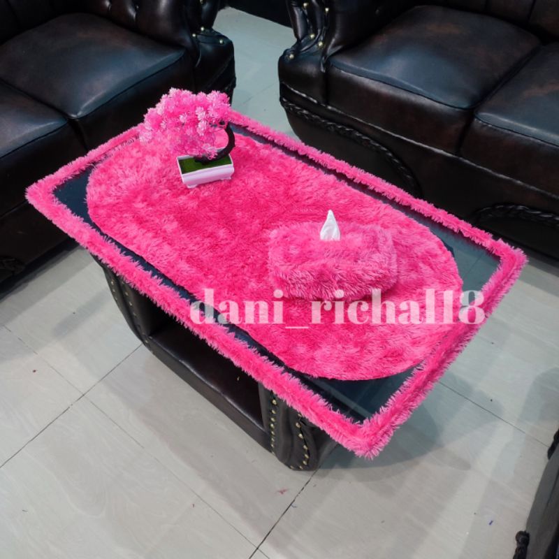 Jual Taplak meja kaca ruang tamu / Taplak+Bando+Tisu / Bando kaca meja