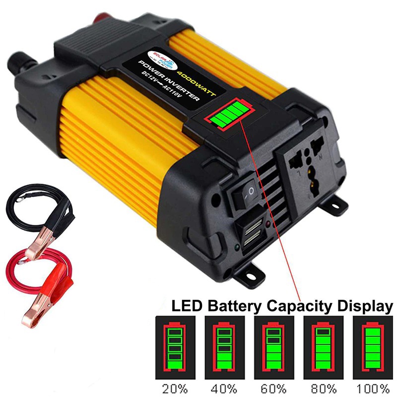 Jual Power Inverter Transformer Display DC 12V to AC 220V 6000W Dual ...