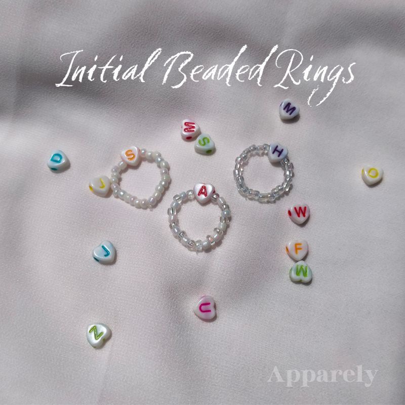 Jual INITIAL BEADS RING | CINCIN MANIK MANIK INISIAL | NEUTRAL SERIES ...