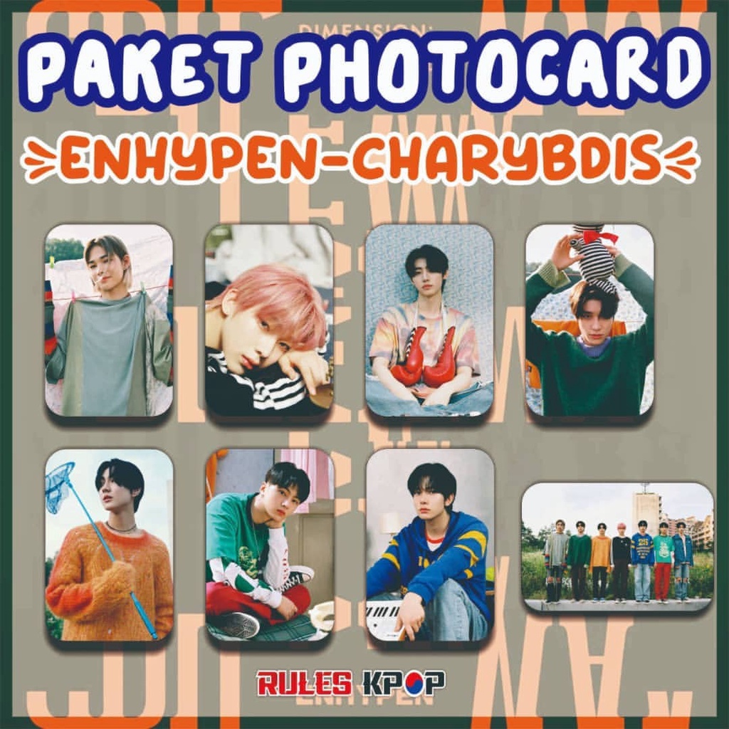 Jual 8 Lbr - (Bisa COD) PAKET PHOTOCARD ENHYPEN CHARYBDIS PHOTO CARD ...