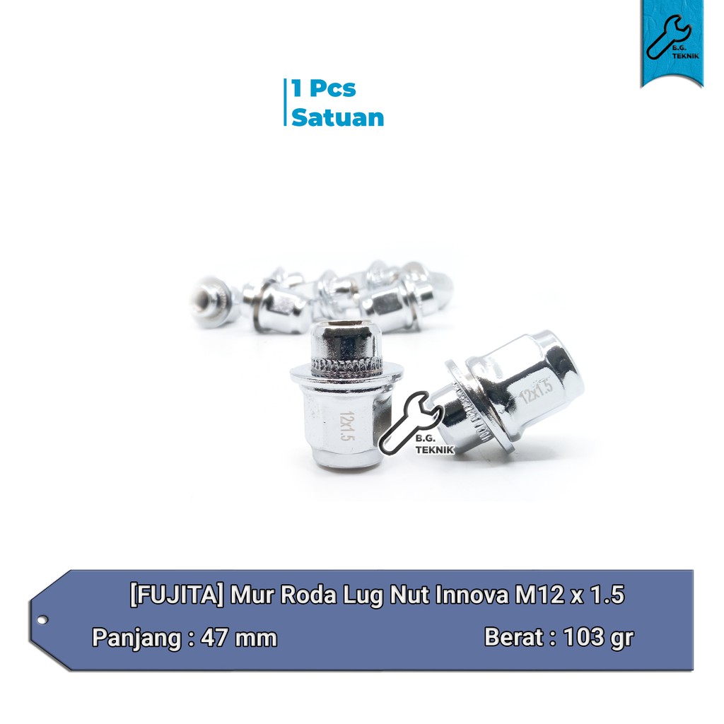 Jual Mur Roda Fujita Lug Nut Innova M12x1.5 SATUAN | Shopee Indonesia