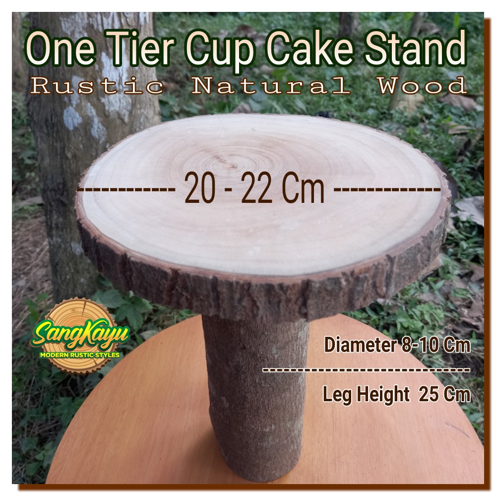 Jual Rak kue one tier cup cake stand 20-22-25 cm tempat kue rustic ...