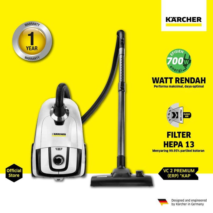 Jual Karcher VC 2 Premium (ERP) *KAP 700 Watt Vacuum Cleaner Dry (white