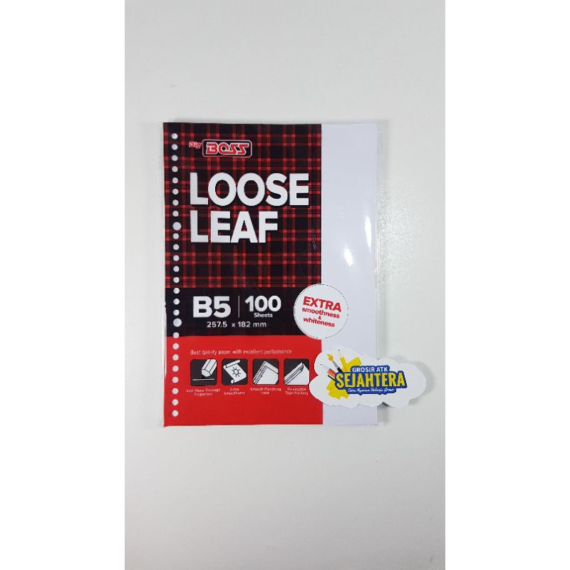 Jual KERTAS LOOSE LEAF BIG BOSS B5 100 POLOS | Shopee Indonesia