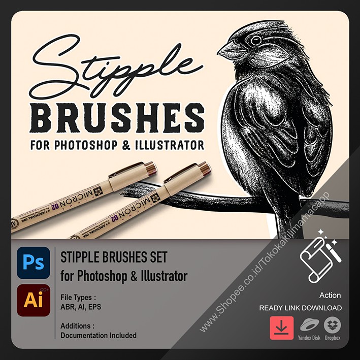 Jual Stipple Brushes Set for Illustrator & Photoshop | Shopee Indonesia