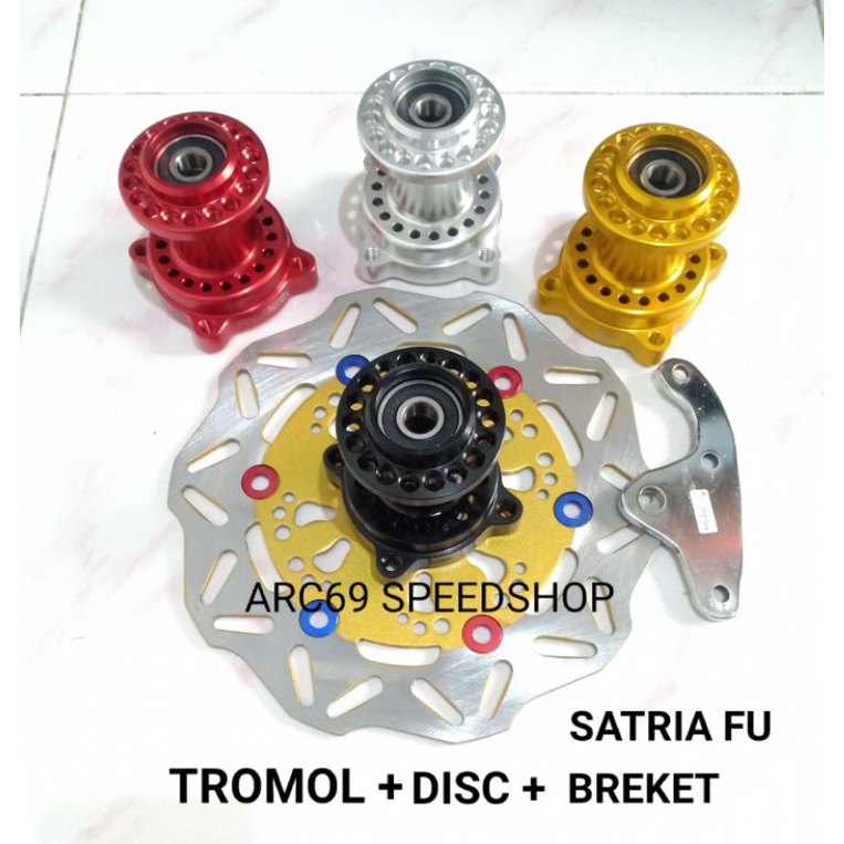 Jual Paket Tromol Nui Racing + Disc + Breket Modifikasi SATRIA FU,NINJA