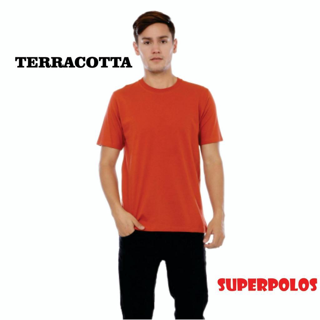 Jual Terracotta Pendek Dewasa Kaos Polos Combed S Katun Pria Wanita