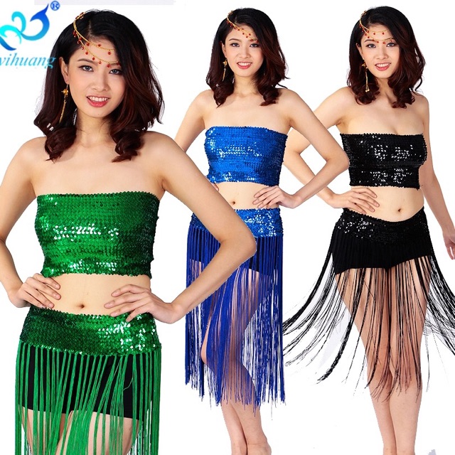 Jual Belly dance 1 set kemben dan rumbai manik kostum tari halloween ...